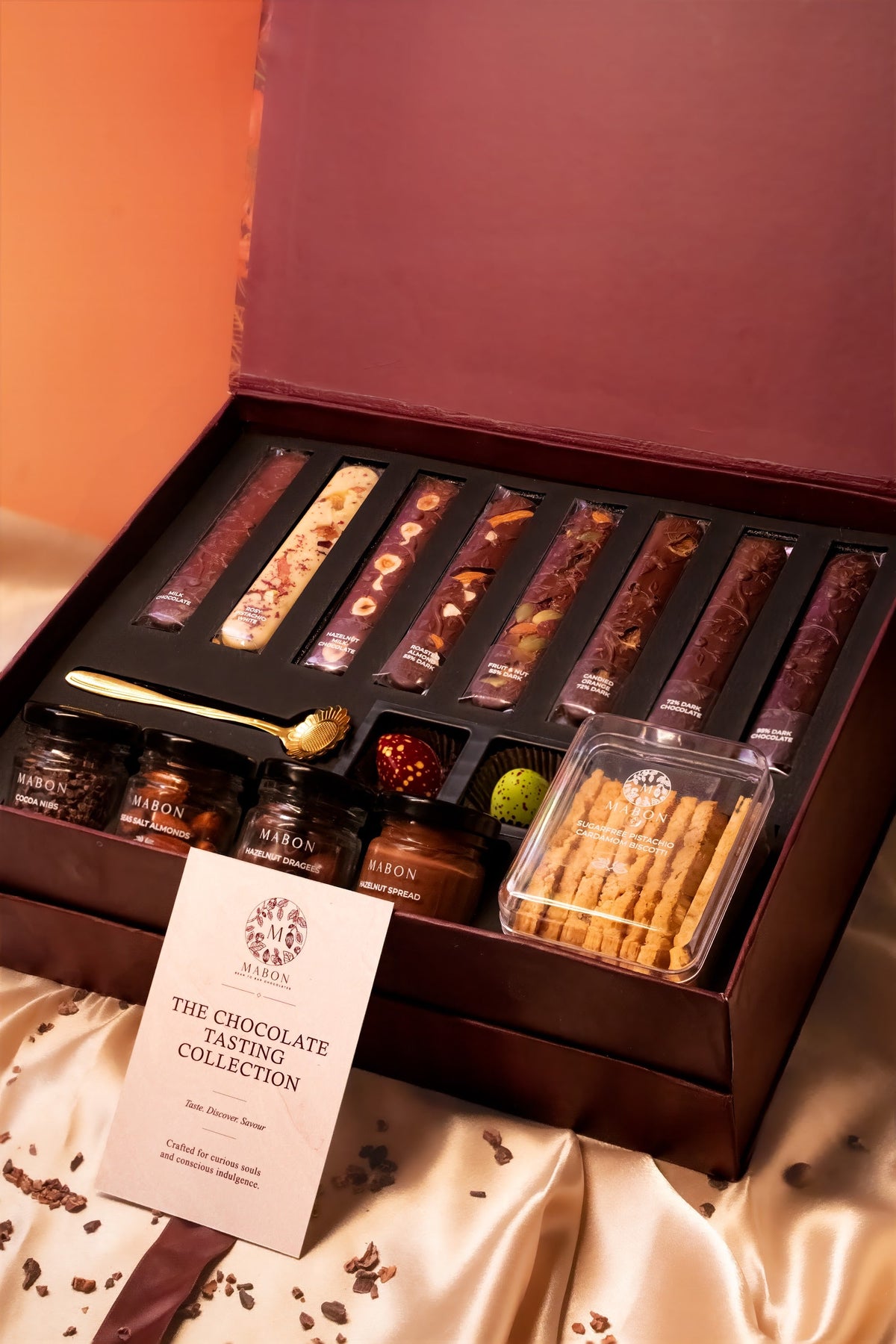 Mabon Chocolate Tasting Collection, open hamper