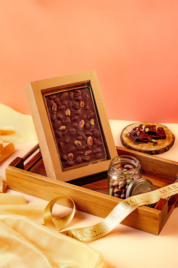 Roasted Pistachio 55% Dark Bark Gift Box 80g