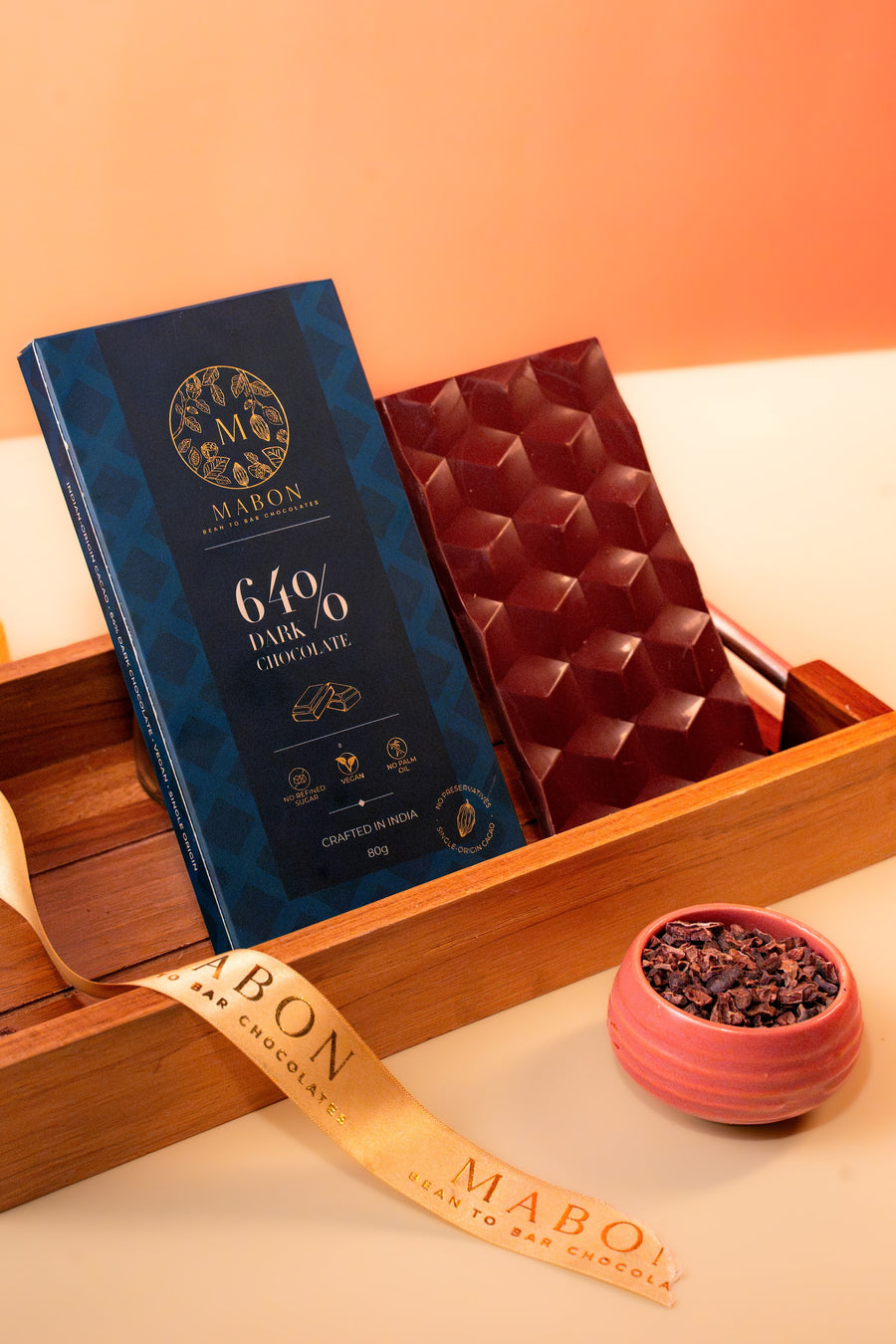 64% Dark Chocolate Bar 80g — Mabon Chocolates, bean-to-bar from Idukki, Kerala cacao