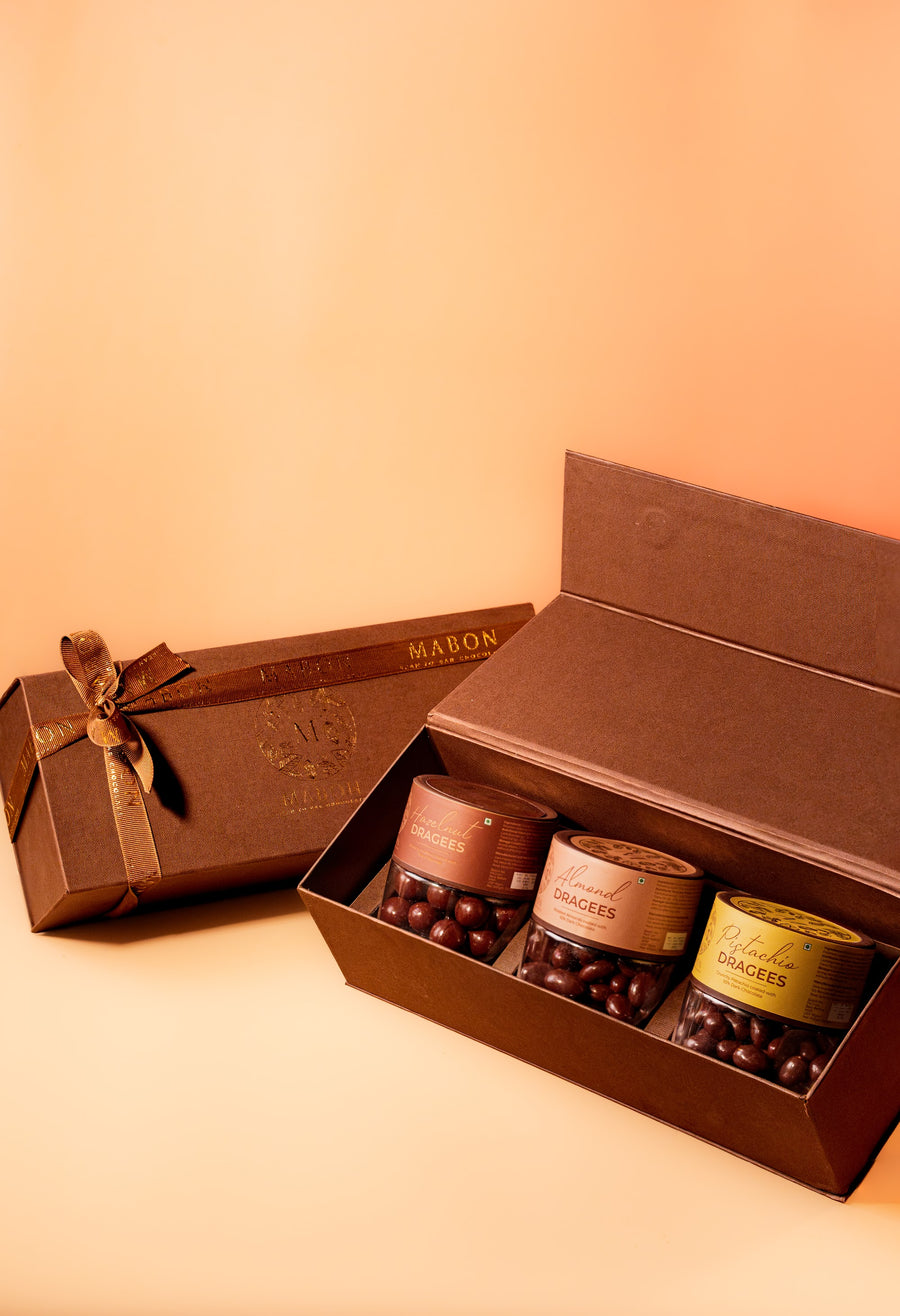 Chocolate Dragees Jars Gift Box (Box of 3)