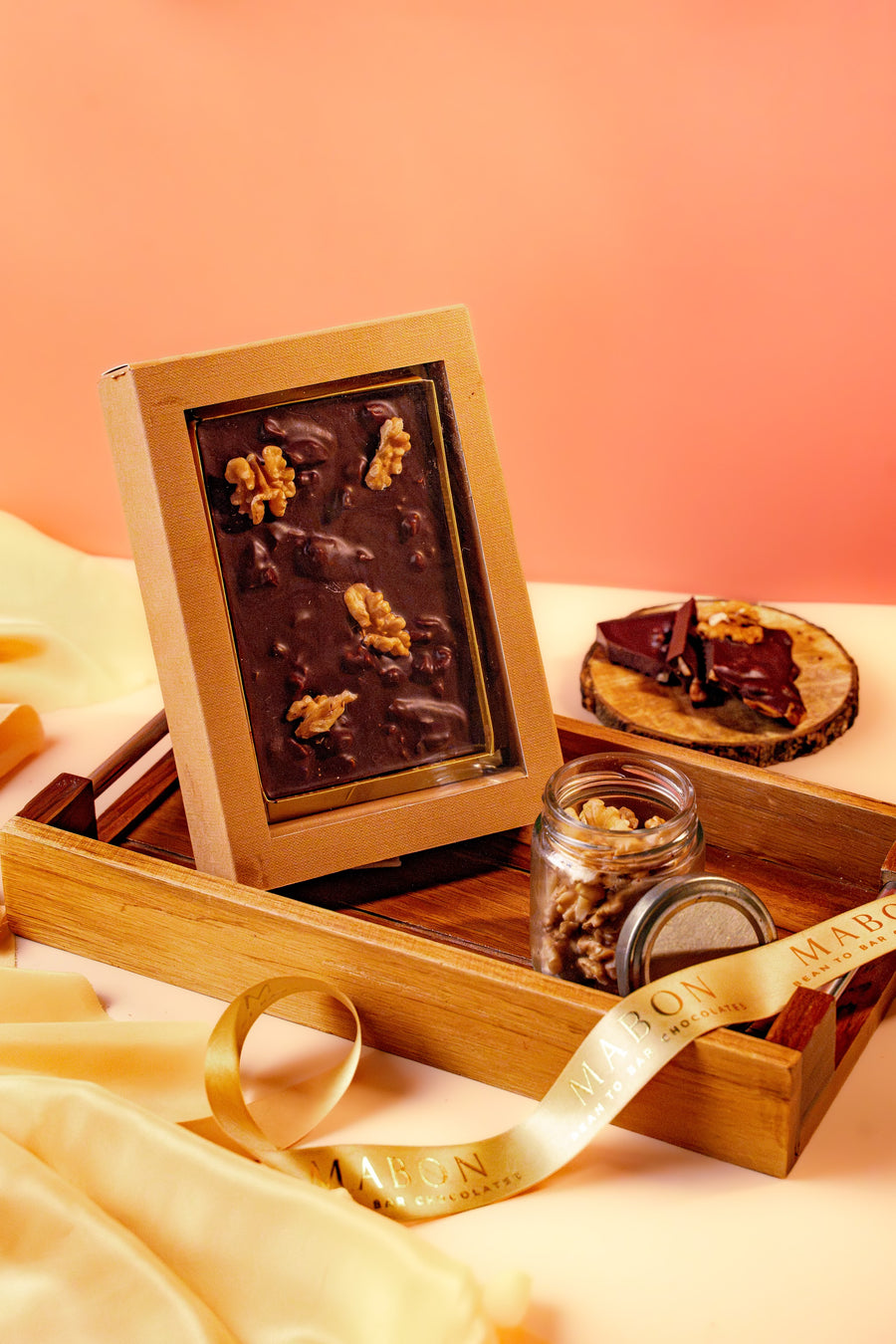 Roasted Walnut 95% Dark Bark Gift Box 80g