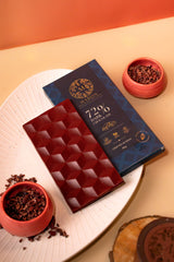 72% Dark Chocolate Bar 80g - unwrapped