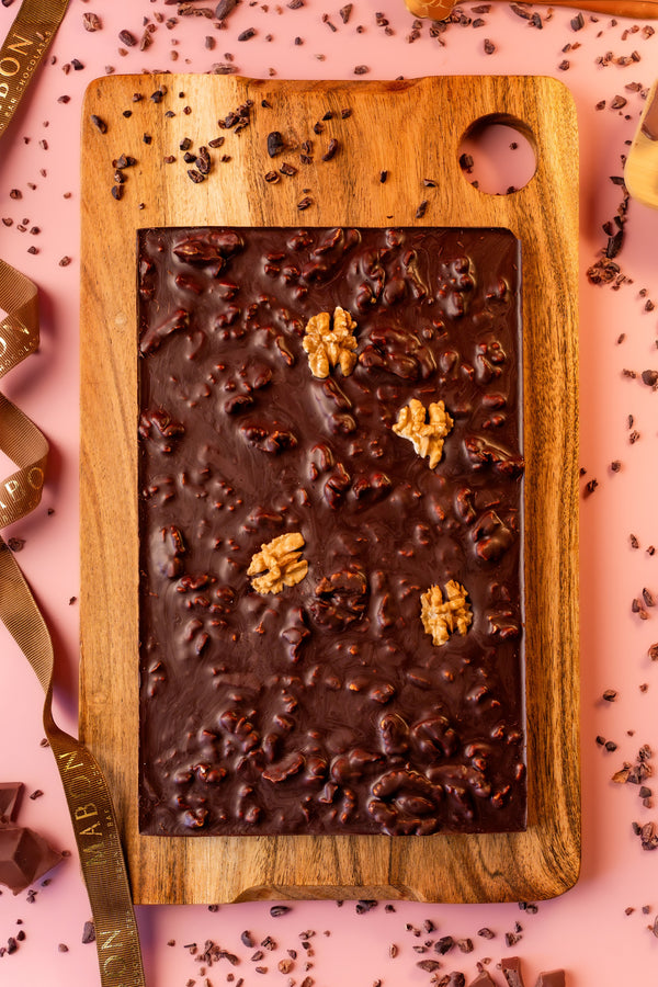 Roasted Walnut 95% Dark Chocolate Bark