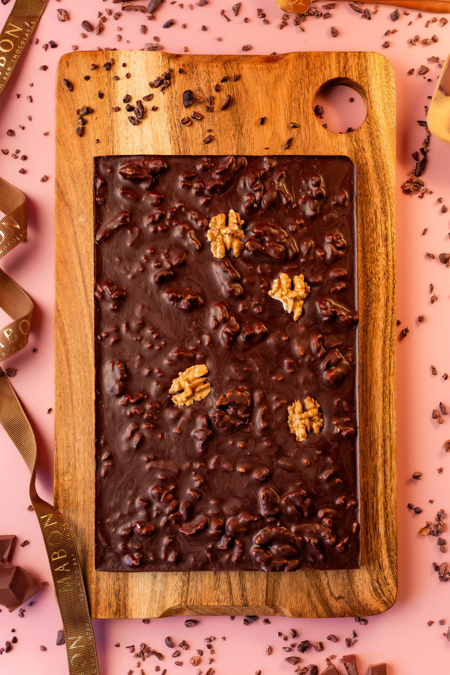 Roasted Walnut 95% Dark Chocolate Bark