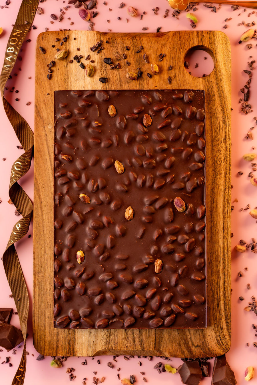 Roasted Pistachio 55% Dark Chocolate Bark